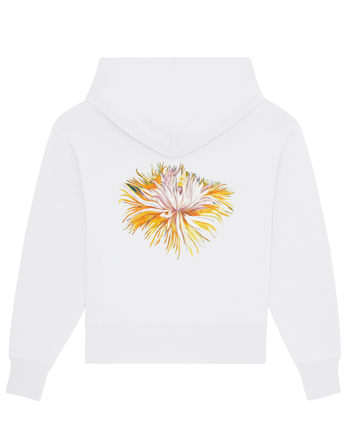 GELBE BLUME KAPUZENPULLOVER